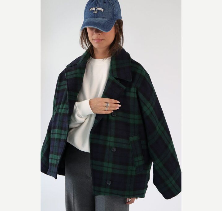 HAZEL Coat BLUE & GREEN CHECKED