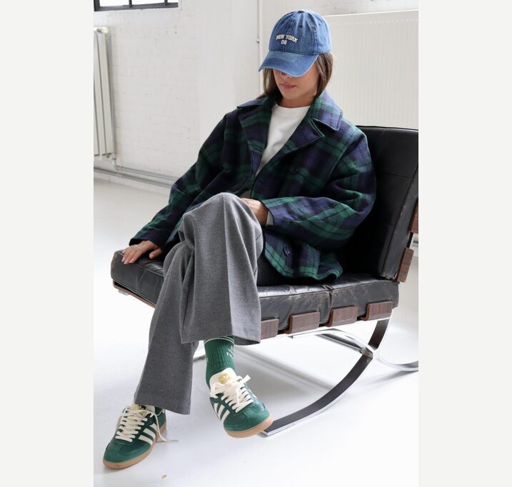 HAZEL Coat BLUE & GREEN CHECKED