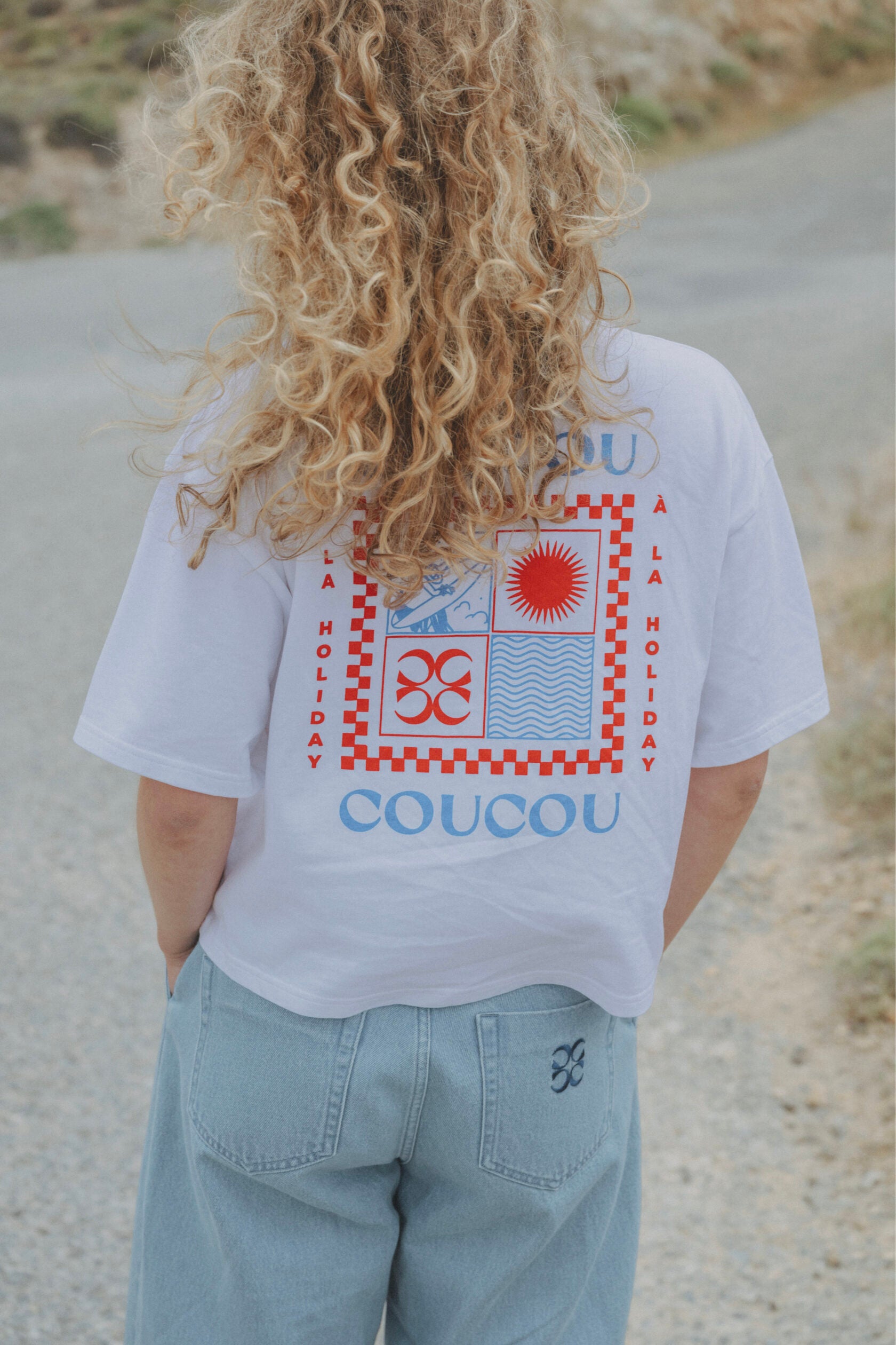 FLORE t-shirt RED & BLUE