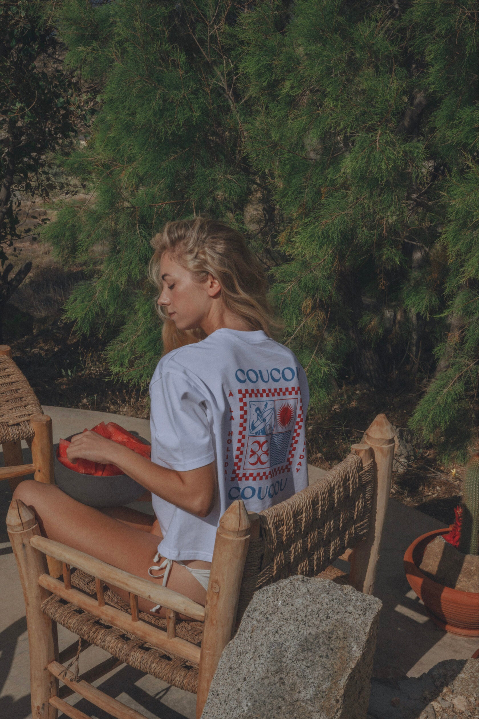 FLORE t-shirt RED & BLUE