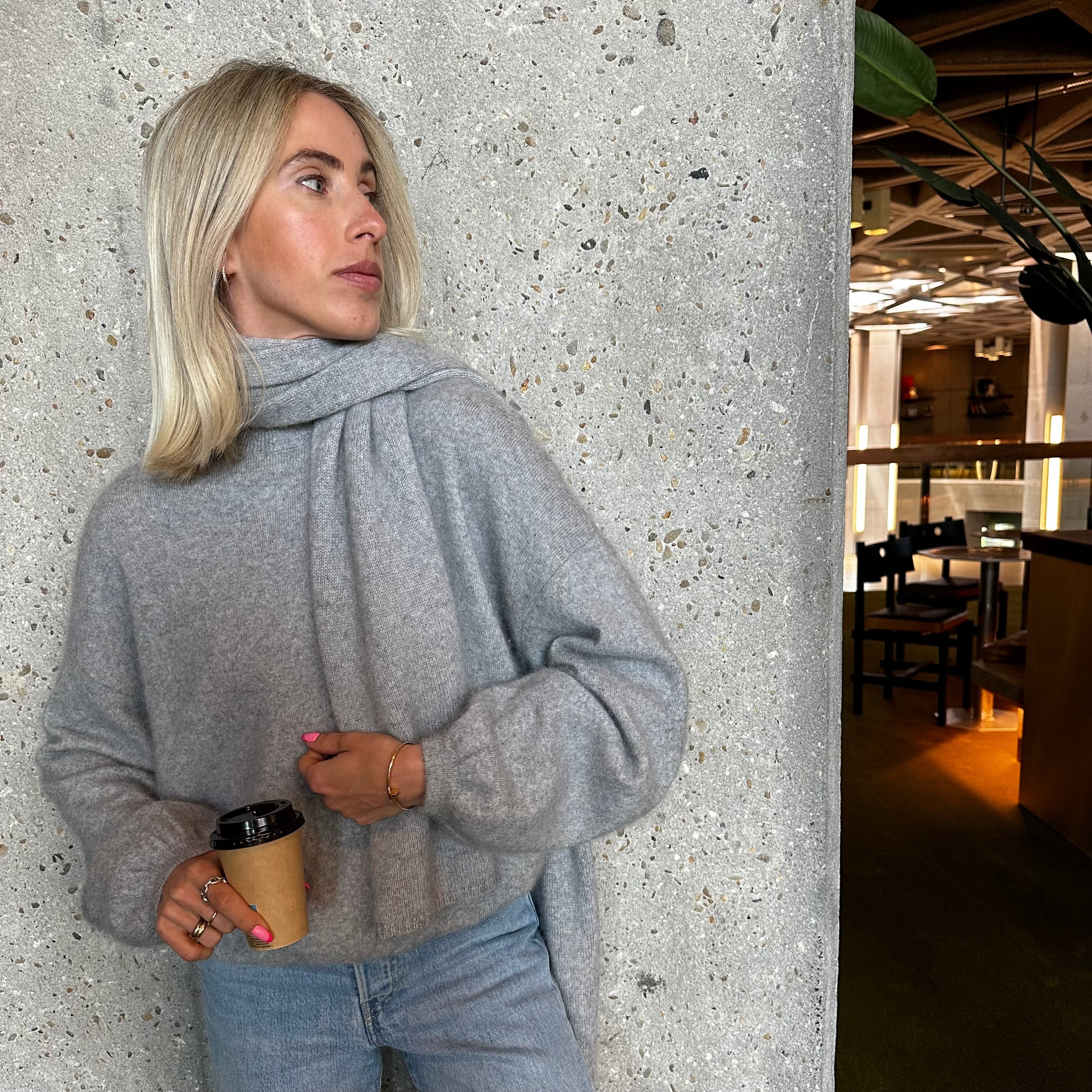 COLORADO 3/4 Puffed sleeves pull Pearl grey