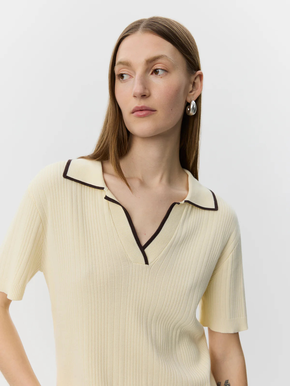 JAMIESW knit polo OFF WHITE