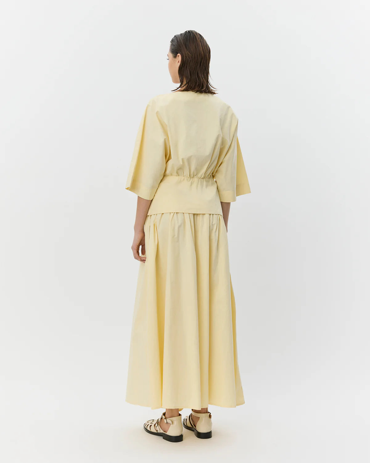 JUNEAUSW Midi skirt LIGHT YELLOW