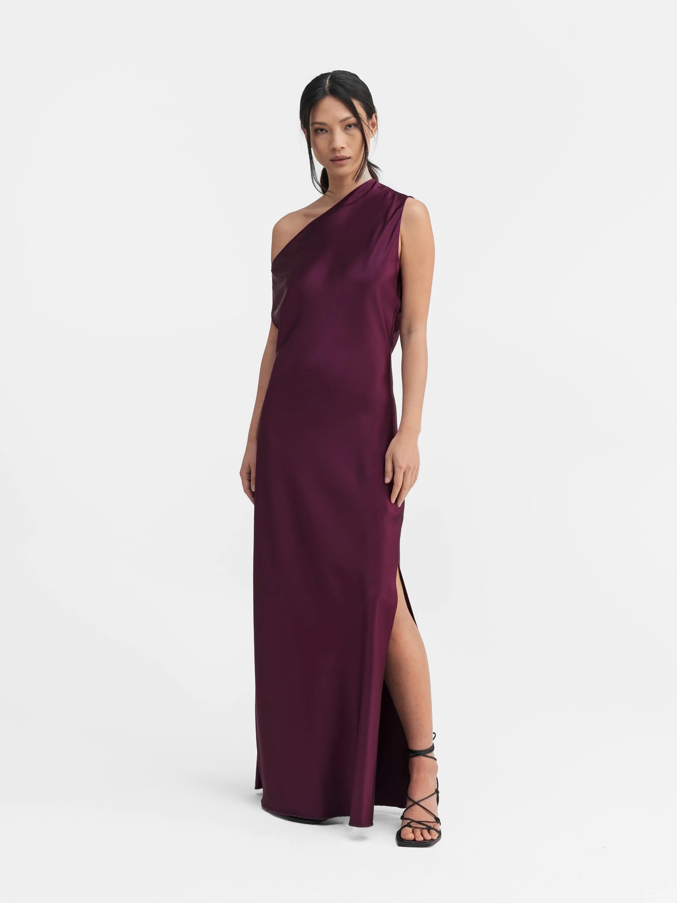 LACY Satin Dress DARK BERRY