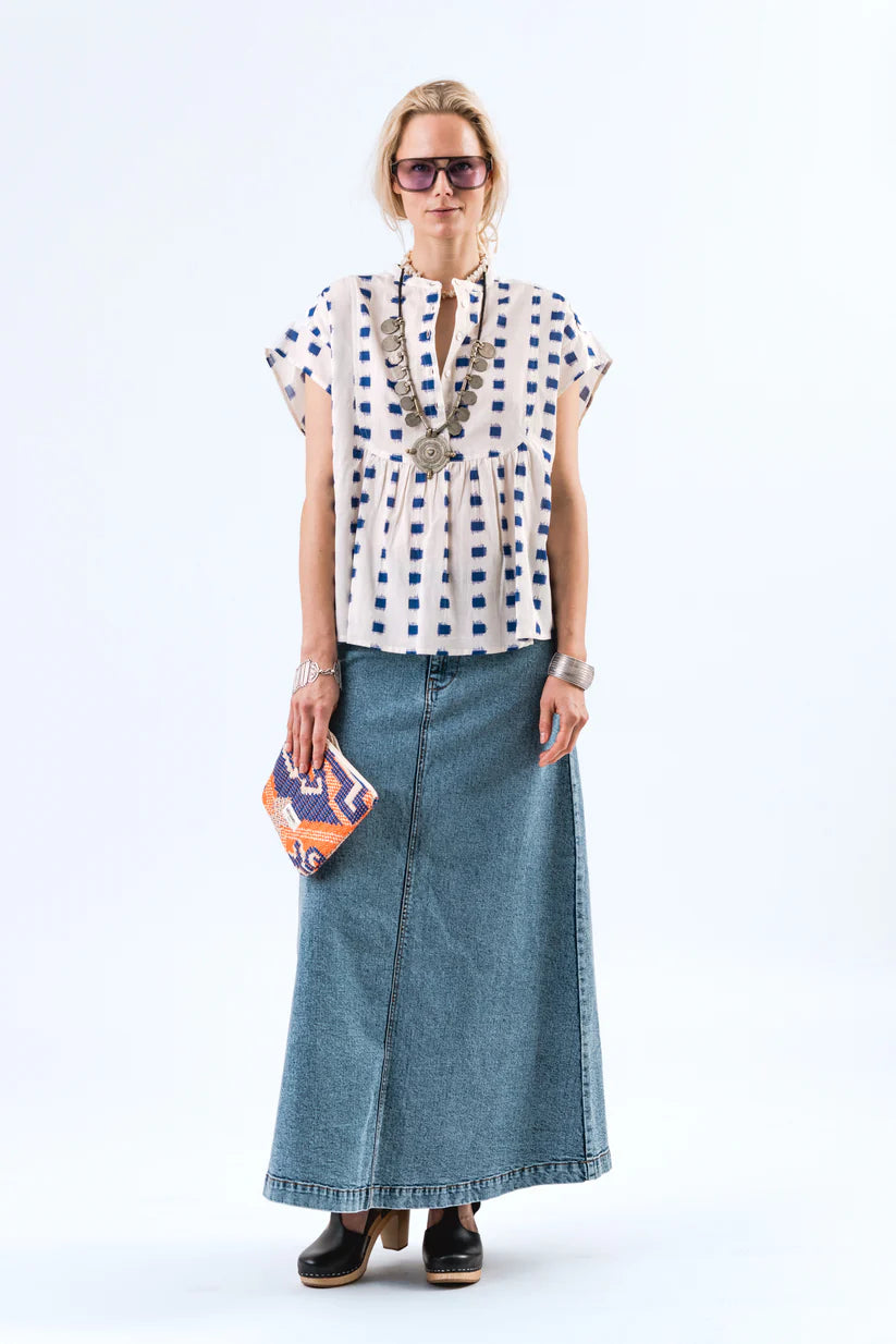 LUNA Maxi skirt Blue denim