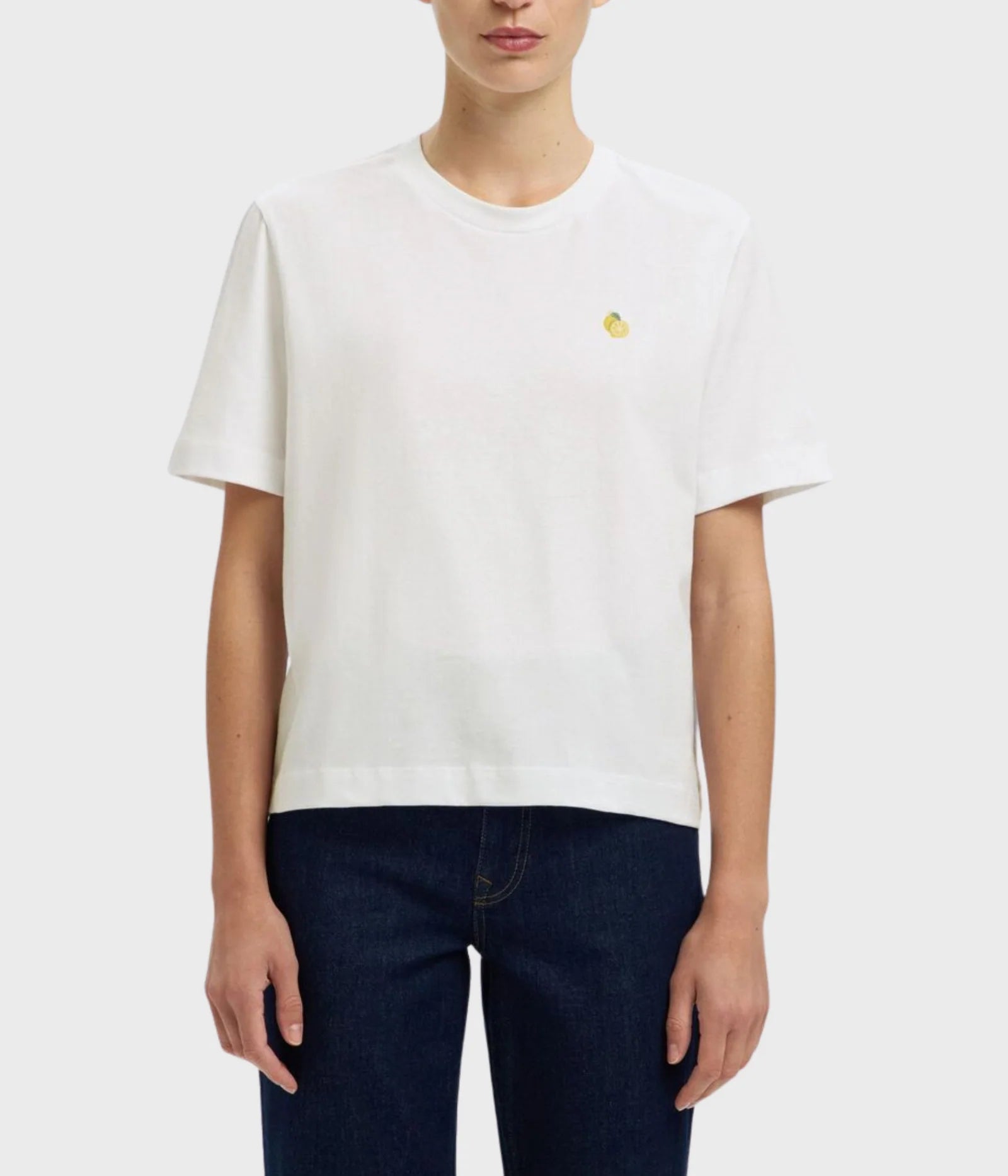 SLFELLA SS Boxy tee Lemon print