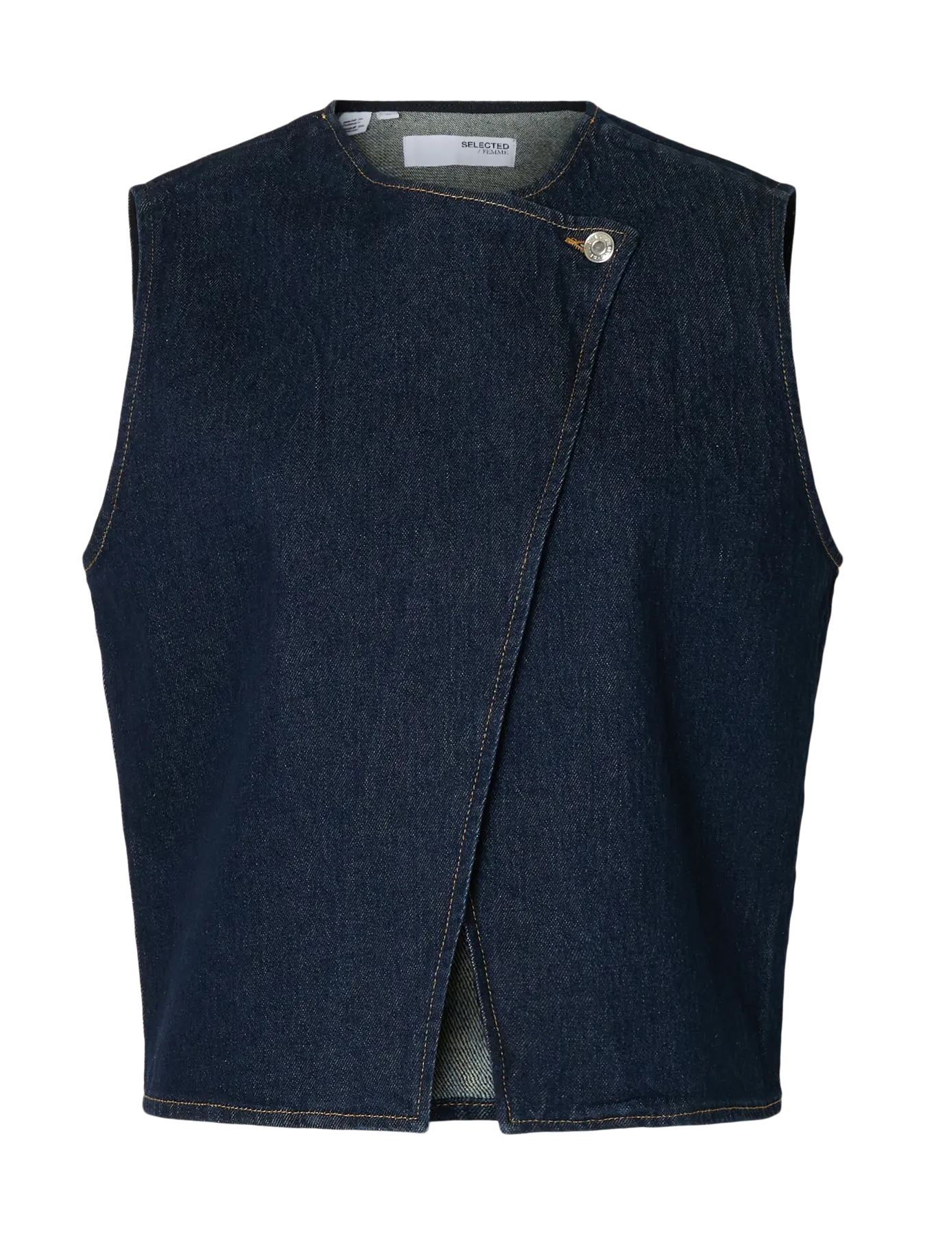 SLFVIDA-KORI Denim vest Dark blue