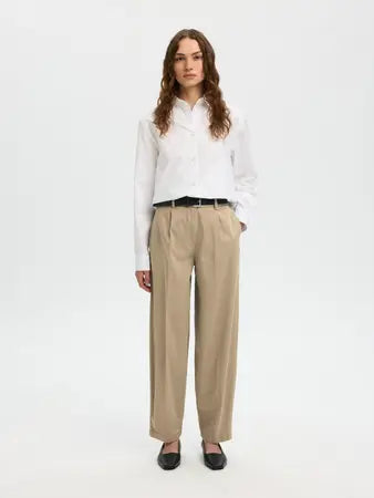 SLWBARREL MILLE HW Pants GREIGE