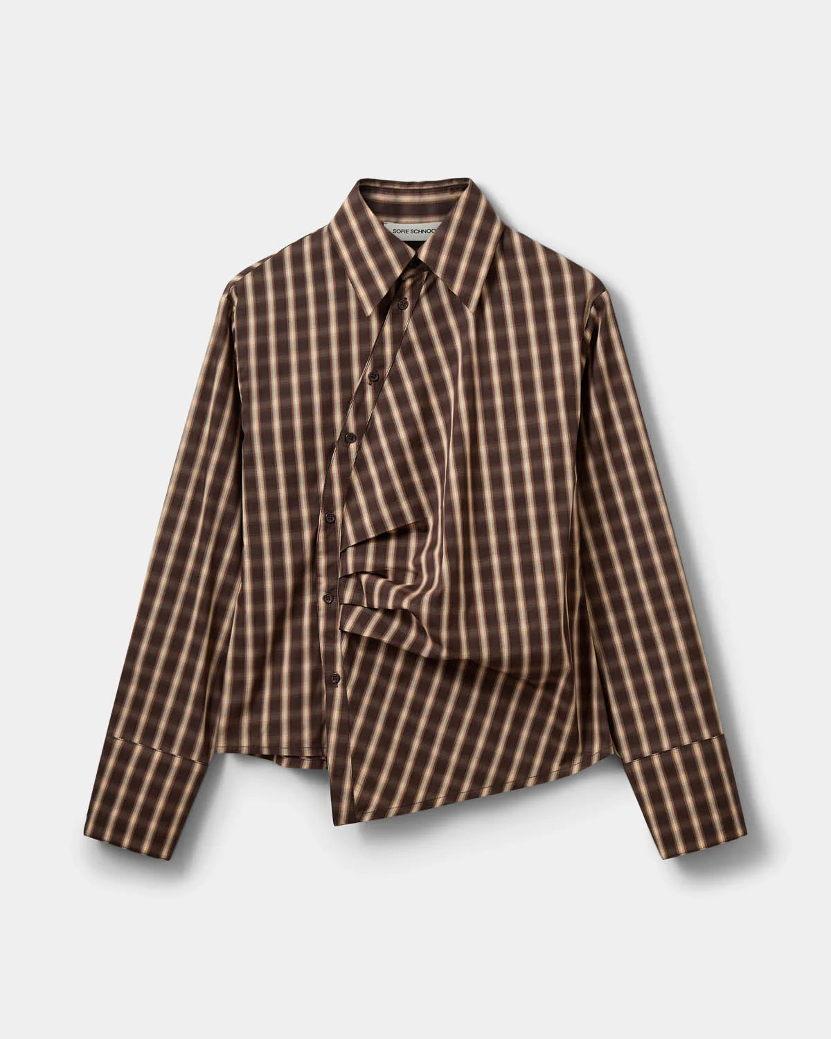 PAIGESW Assymetric Shirt - Brown Check