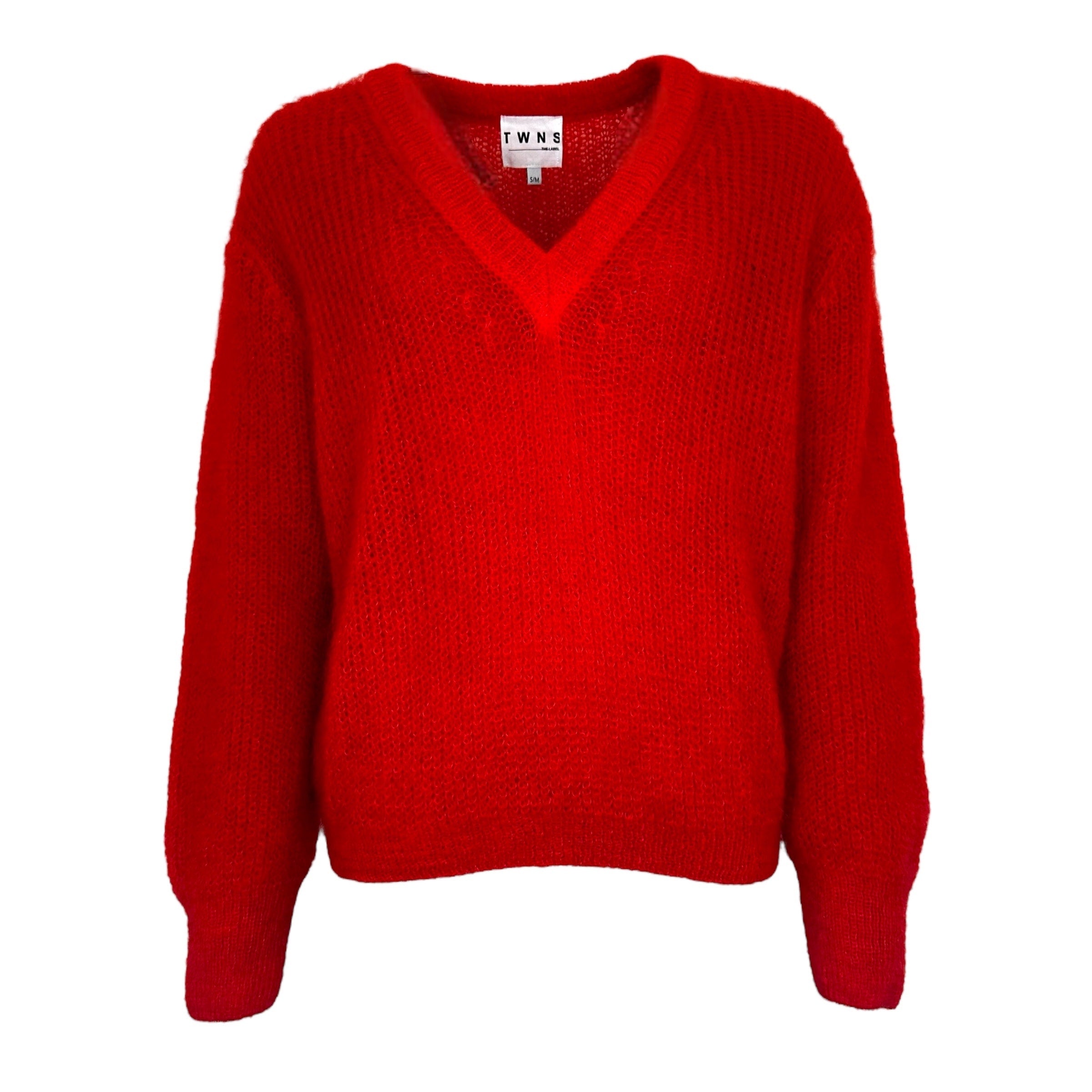 ALAMOSA Long sleeved V-neck pull Red