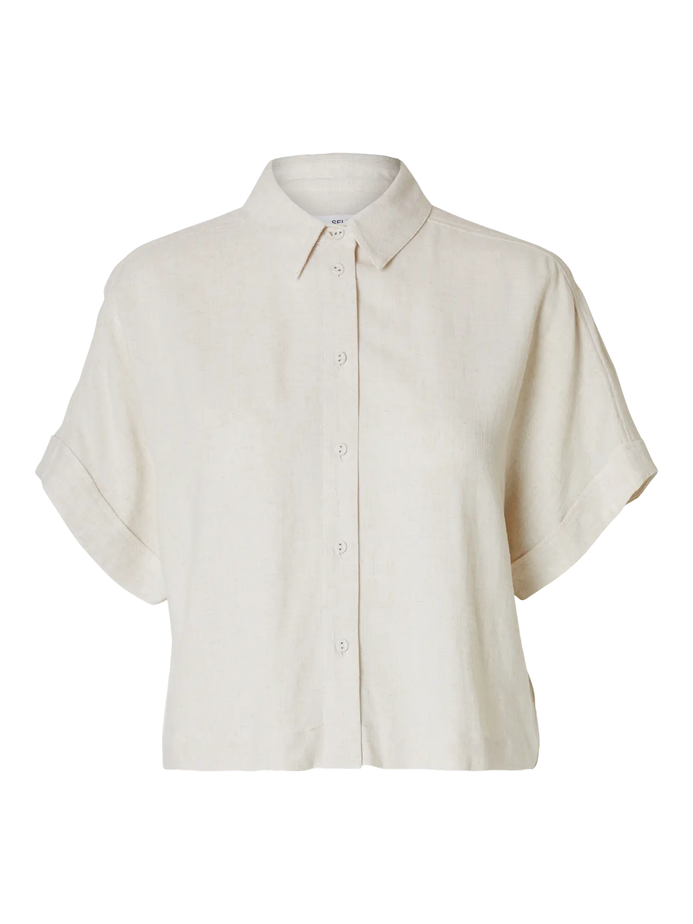 SLFVIVA SS Cropped sun shirt SANDSHELL