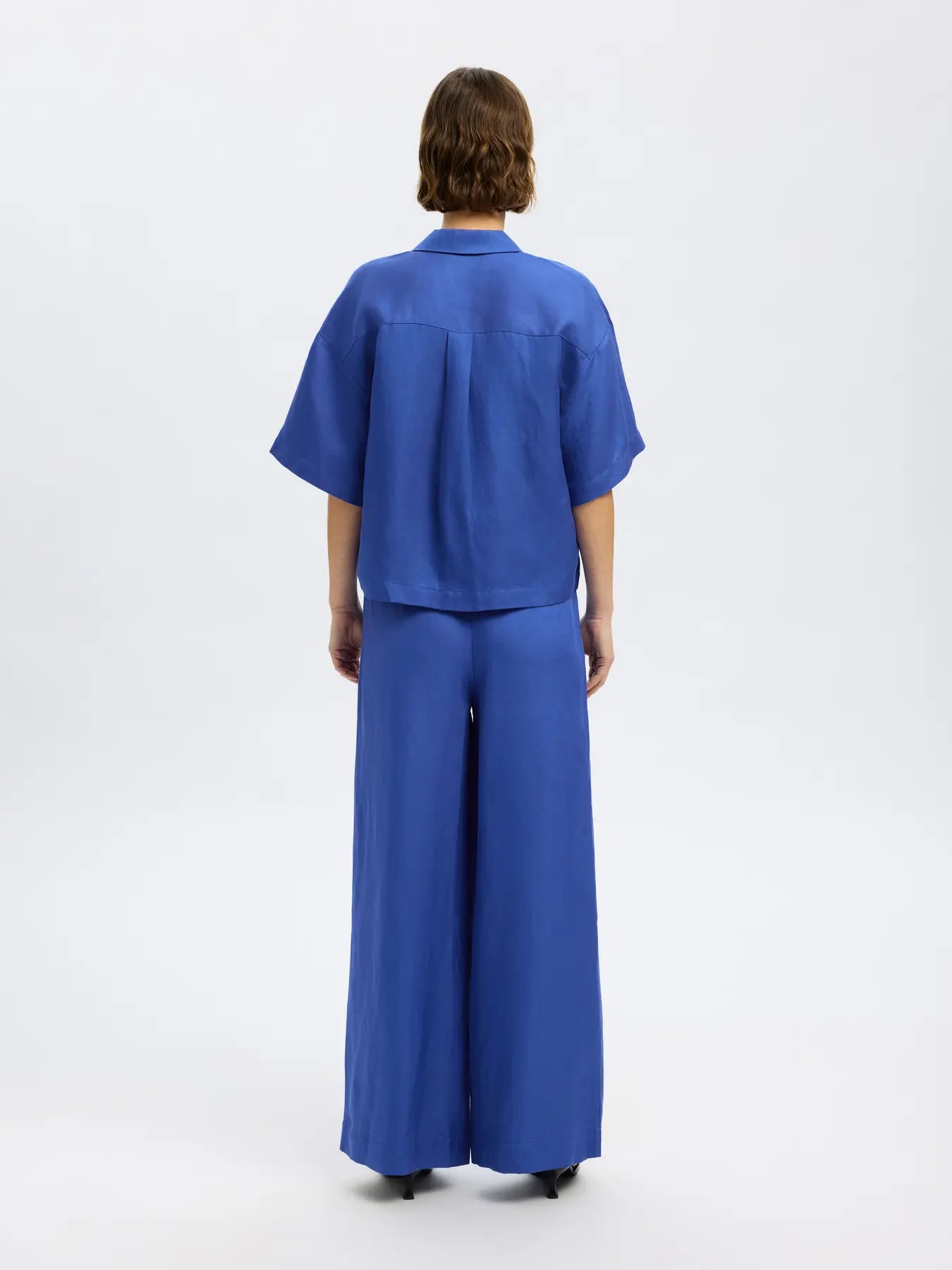 SLFLYRA Boxy linen shirt Dazzling blue