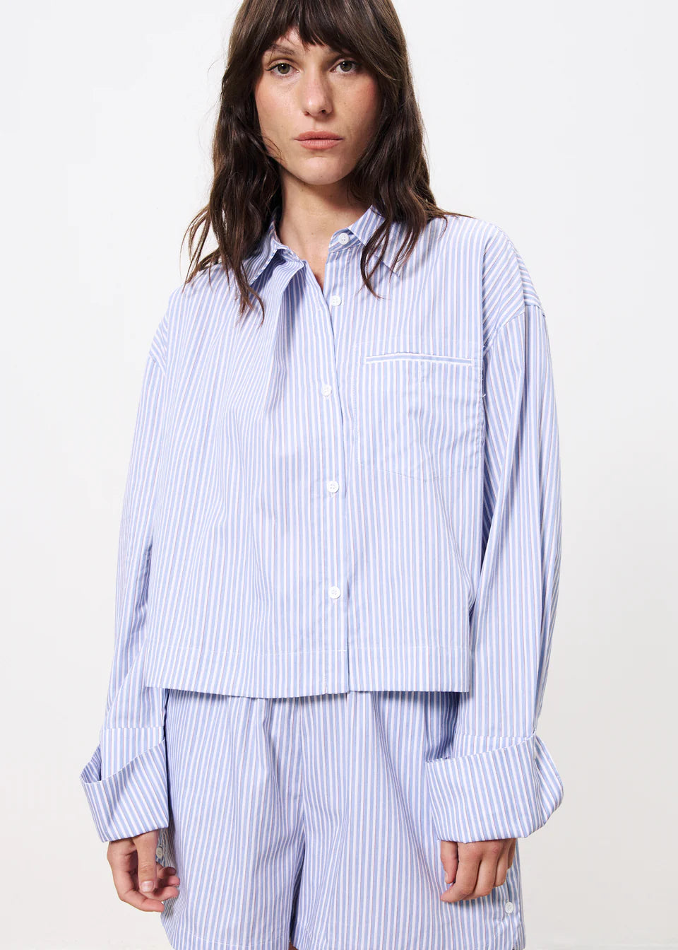 NAELA Shirt Blue striped