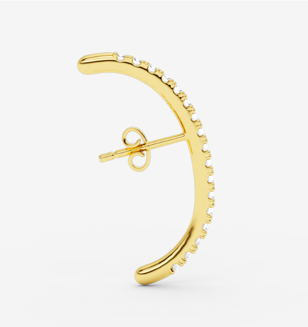 LONG DIAMOND HUG earstud GOLD