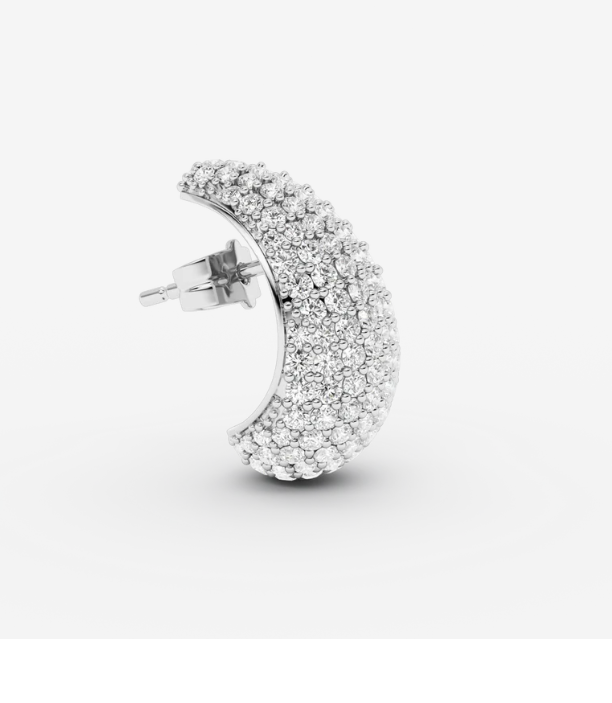 SMALL BULB DIAMOND earstud SILVER