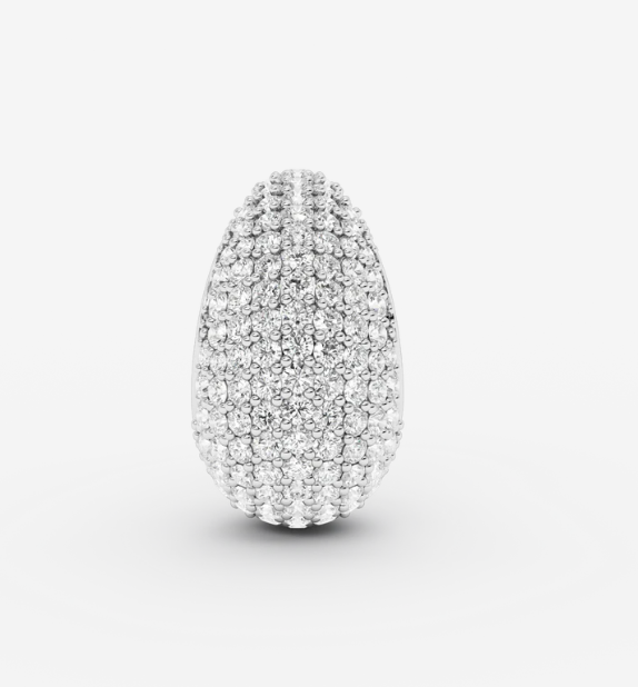 SMALL BULB DIAMOND earstud SILVER