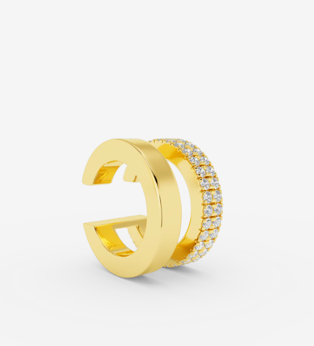 ODETTE LUNETTES X BA DOUBLE earcuff GOLD