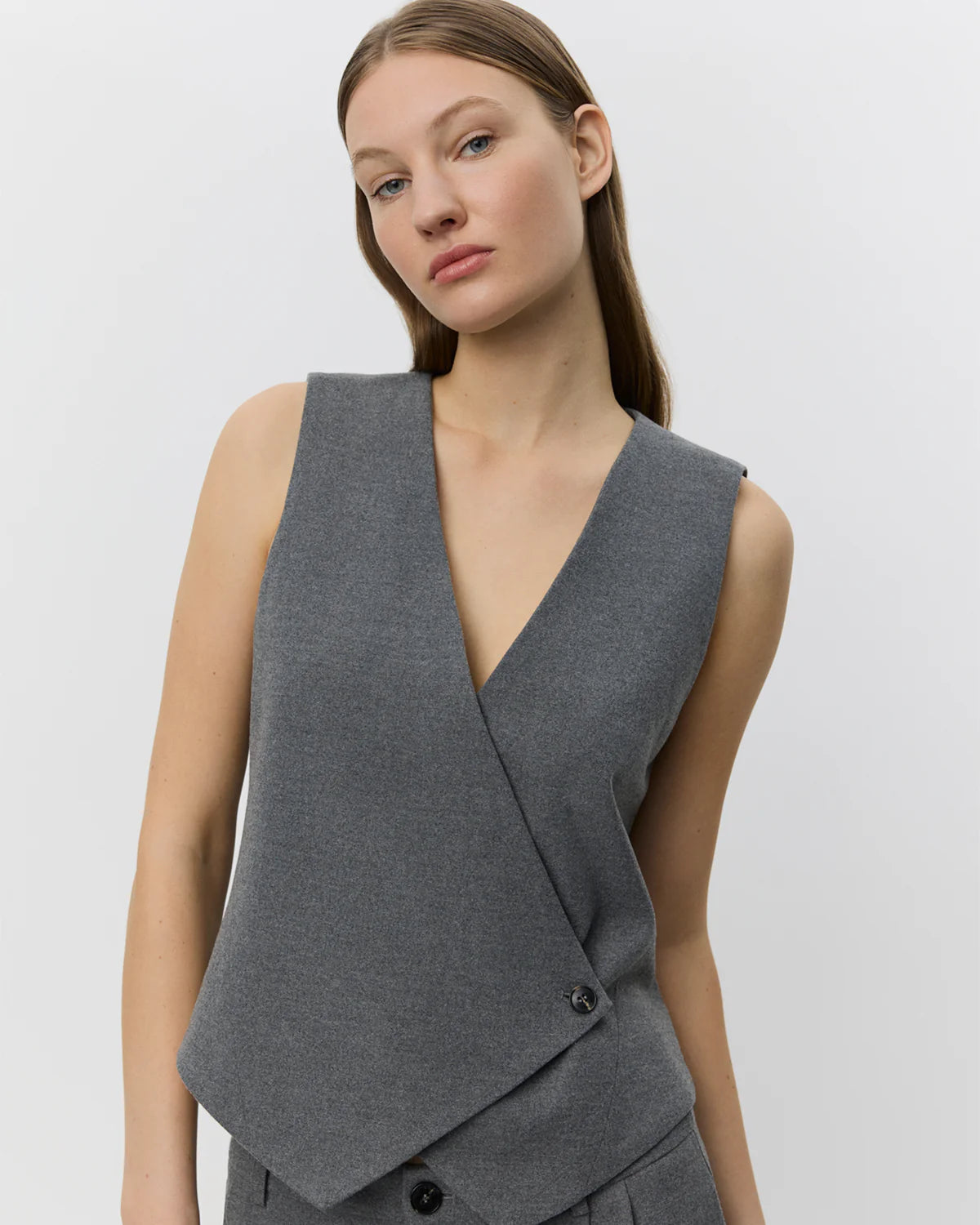VIRGINIA Vest Grey melange