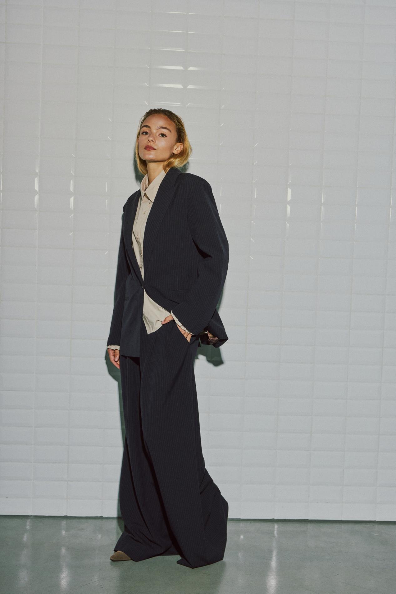 WBLLILY Tailored Blazer - Navy Pinstripe