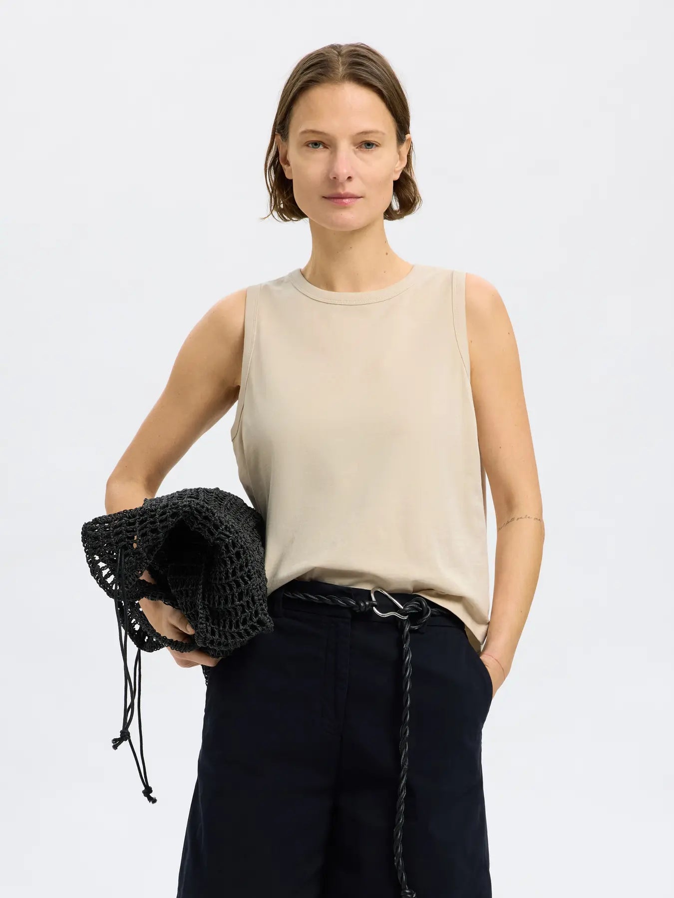 SLFESSENTIAL Boxy Tank Top BIRCH