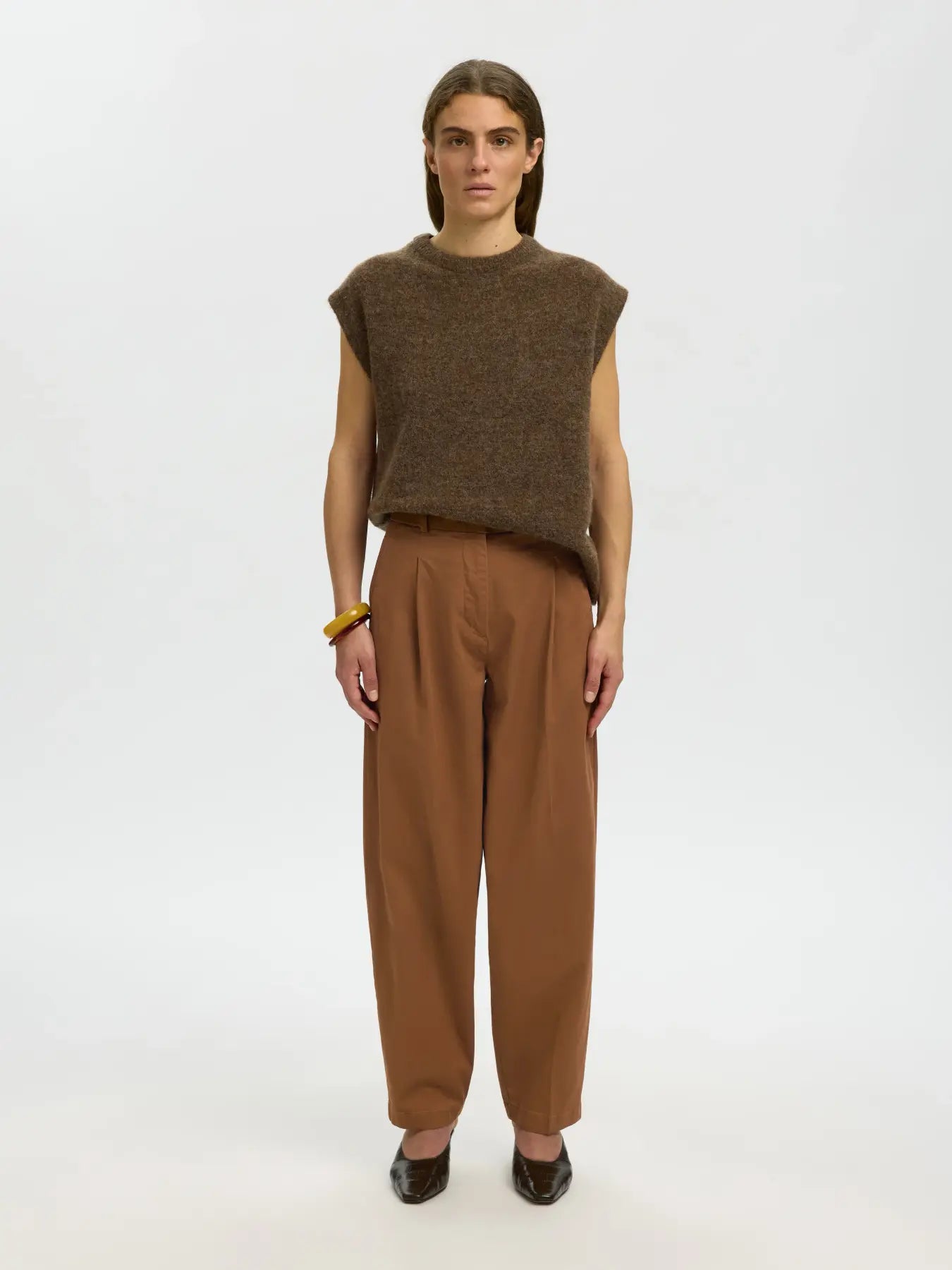 SLWBARREL MILLE HW pants TOFFEE