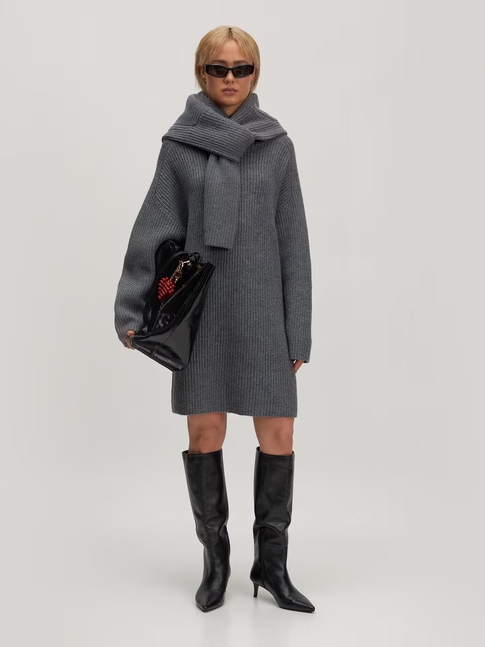 NEEA Wool Knit Dress - Grey