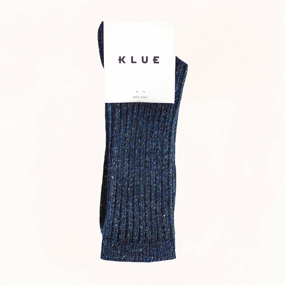 KLUE Silk and Wool DUST STAR socks | Navy: 36-40