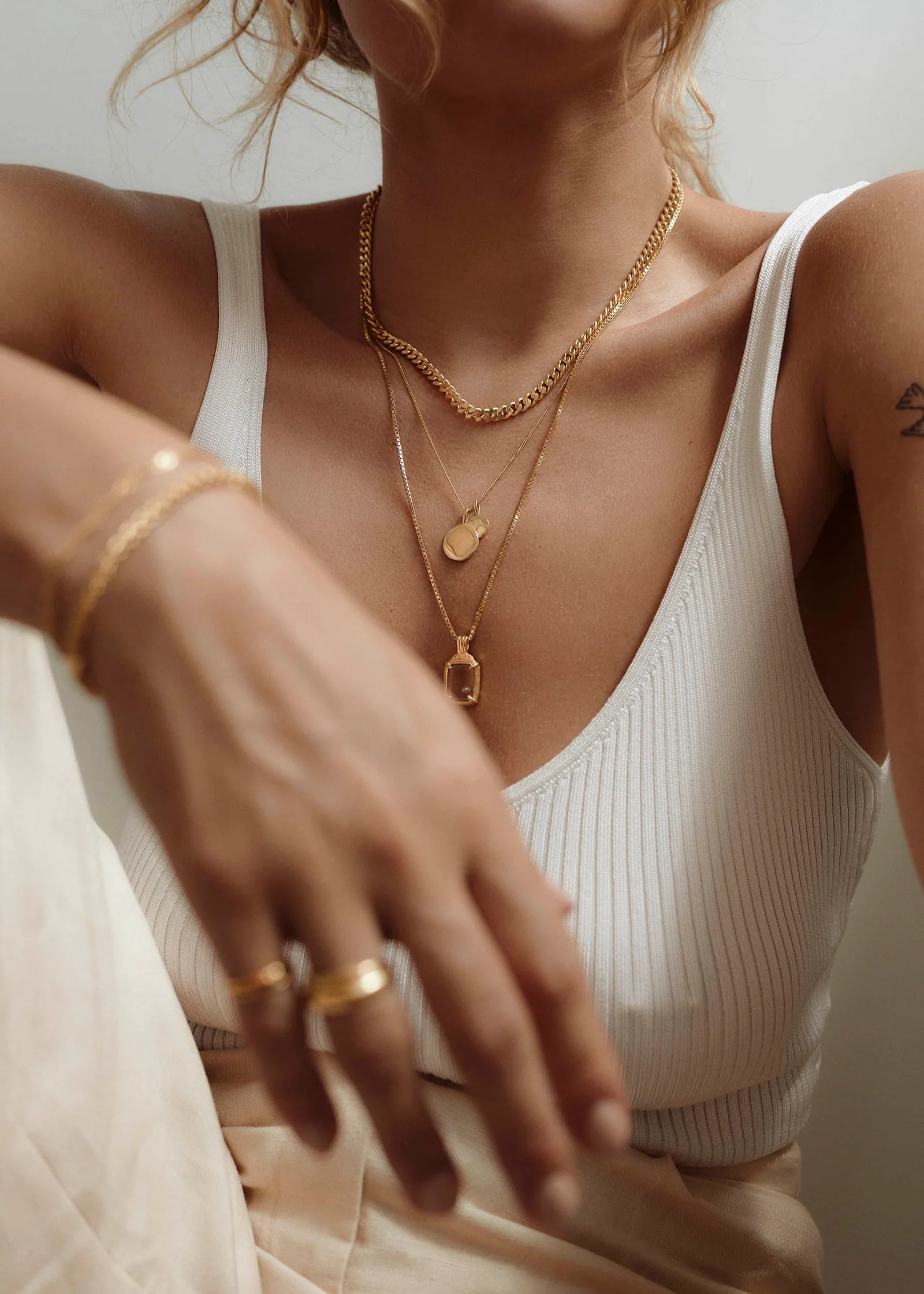 FRAMED PEARL necklace GP