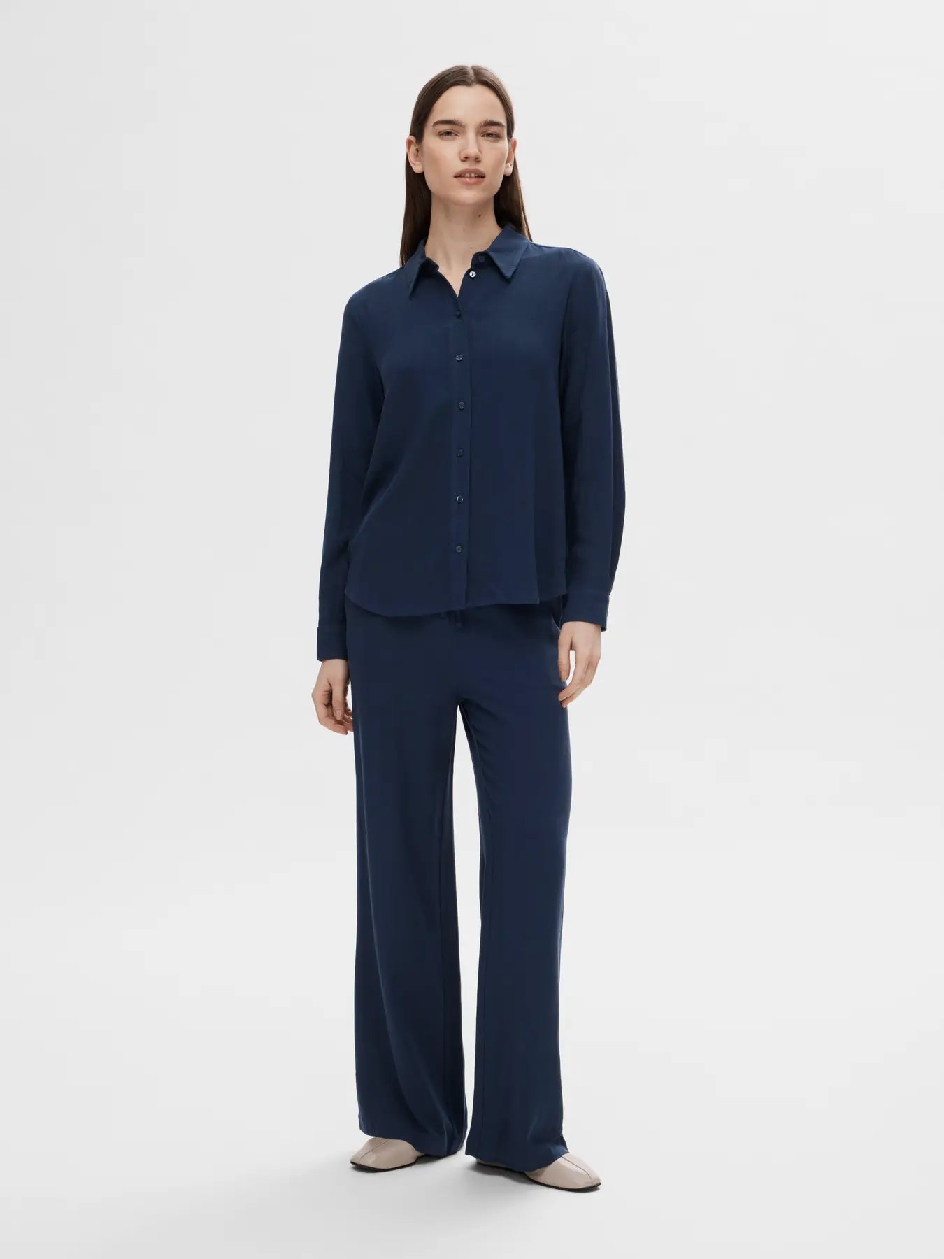 SLFVIVA-GULIA Long pants Dark Sapphire