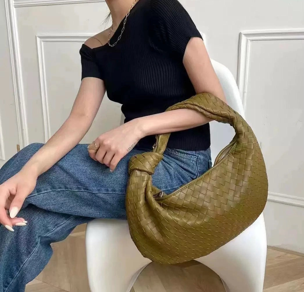 Geweven schoudertas Vegan Bag OLIVE