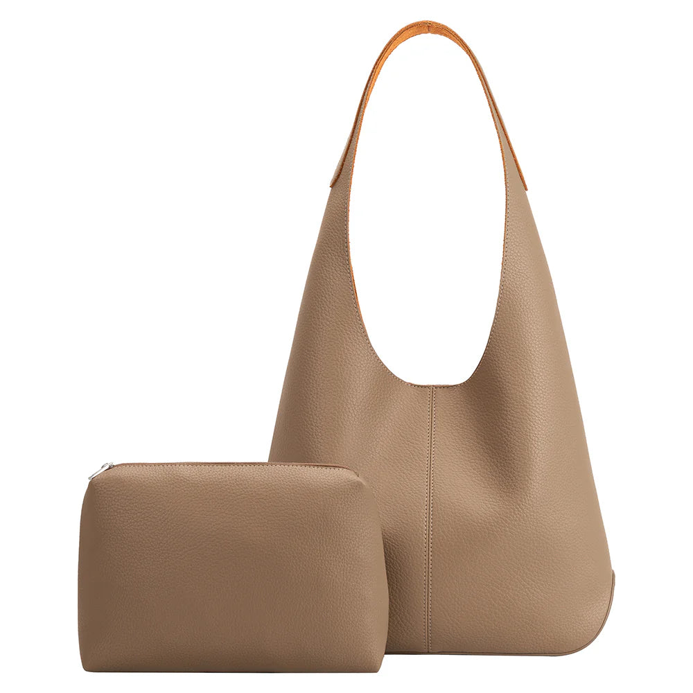KENYA Taupe recycled vegan shoulder bag