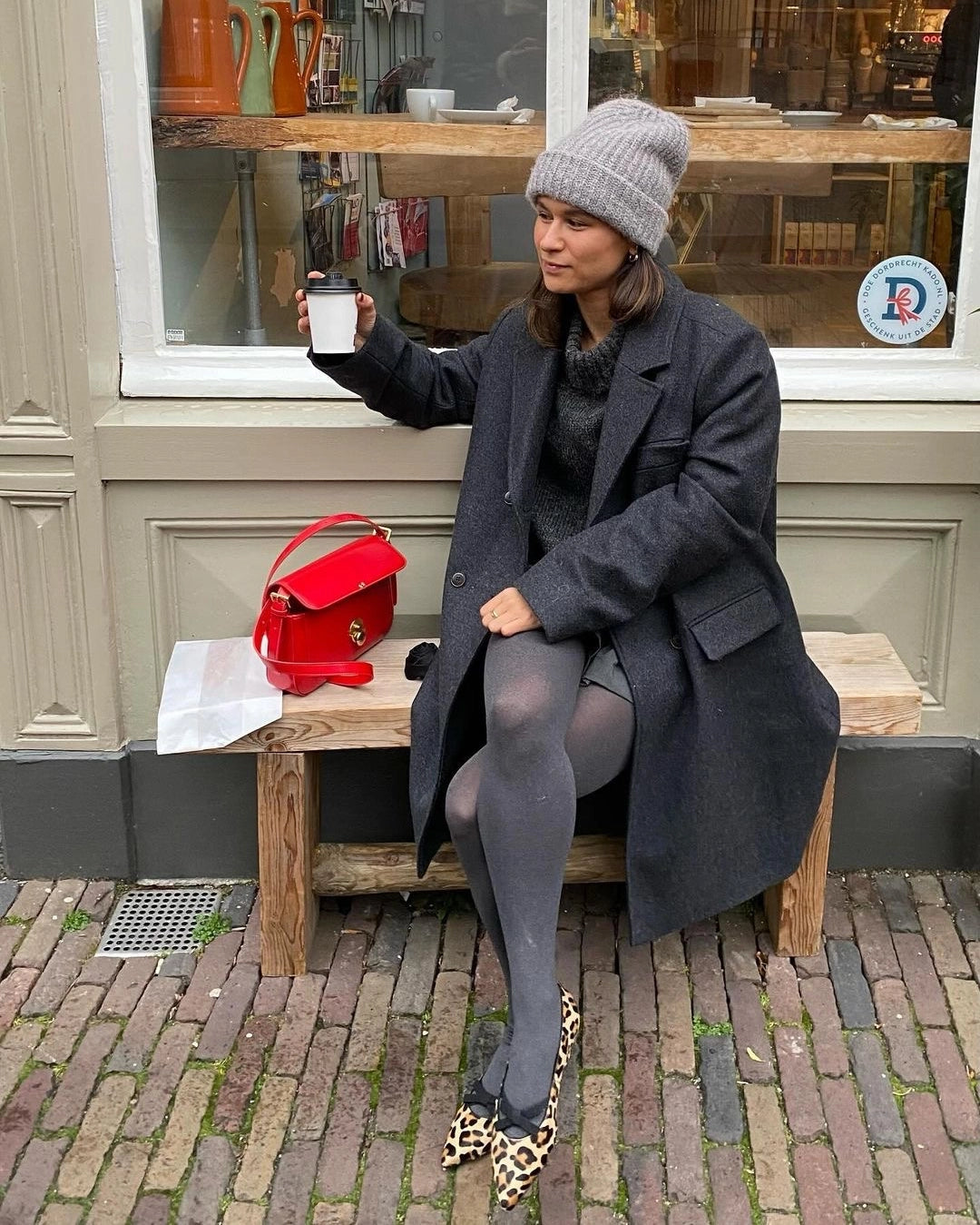 MAUREEN Vintage Envelop tas RUBY RED (vegan)