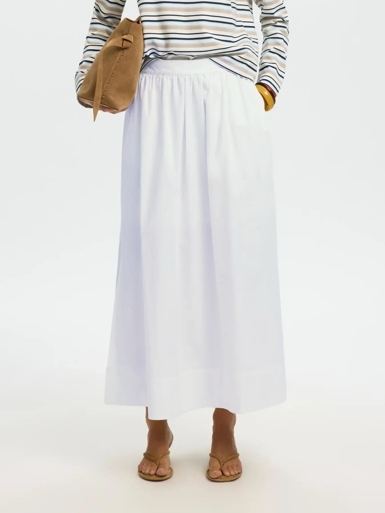 SLWBLAIR HW ankle skirt BRIGHT WHITE