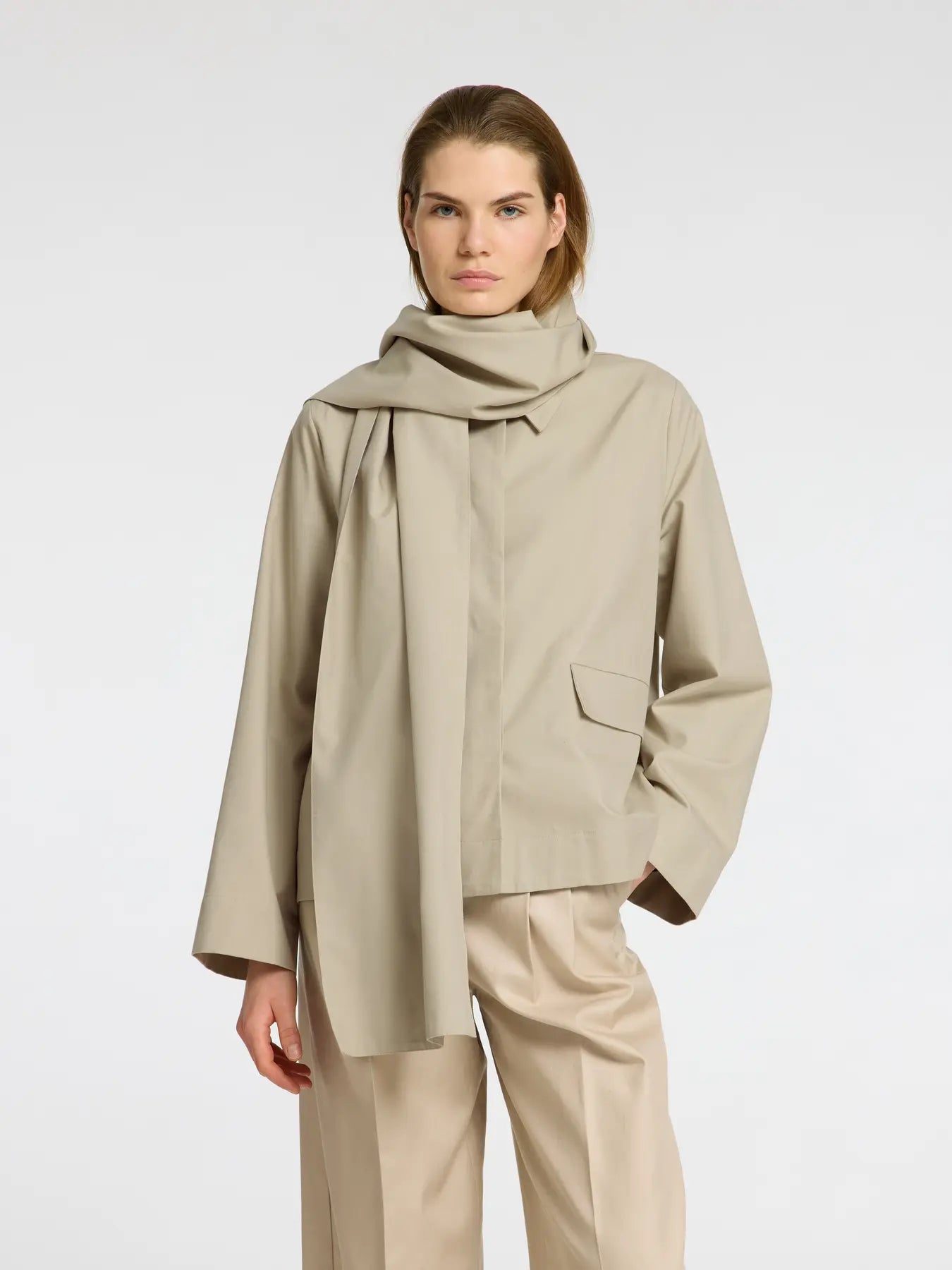 SLFPAMINA Scarf Jacket FOSSIL