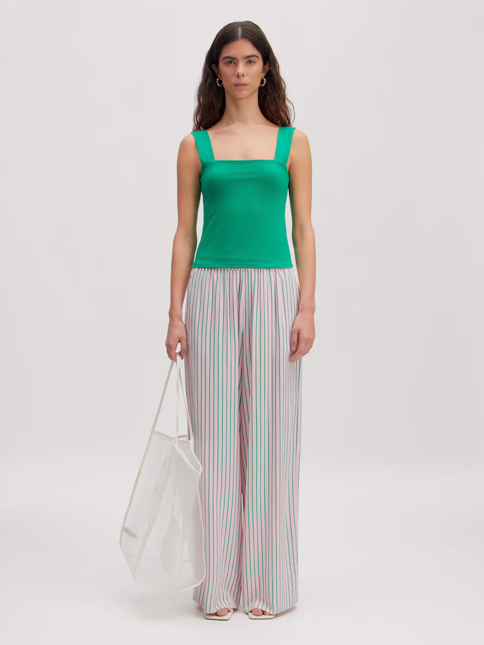 CATALEYA Trousers (cotton stripe) - Pink/Green