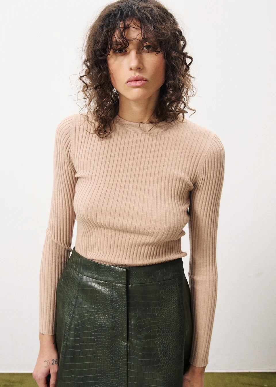 ELIEN Croco skirt KAKI