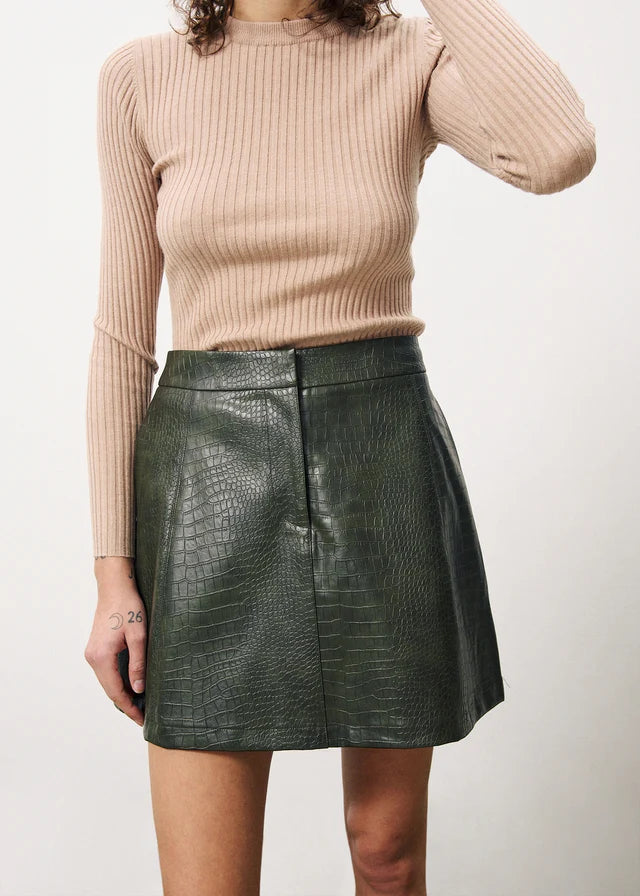 ELIEN Croco skirt KAKI