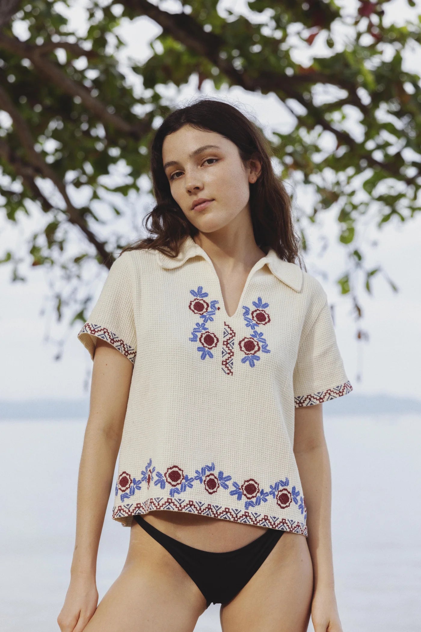 GAELLE Polo Gaufre FLOWER