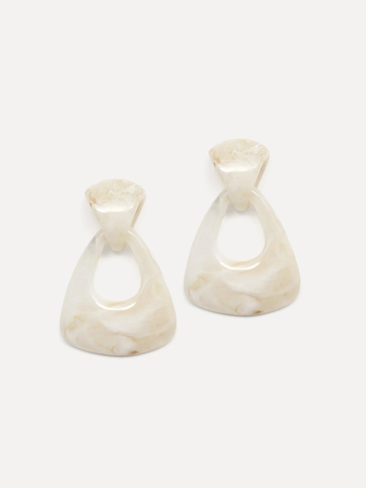 LES SOEURS oorbellen MEREL CREAM MARBLE