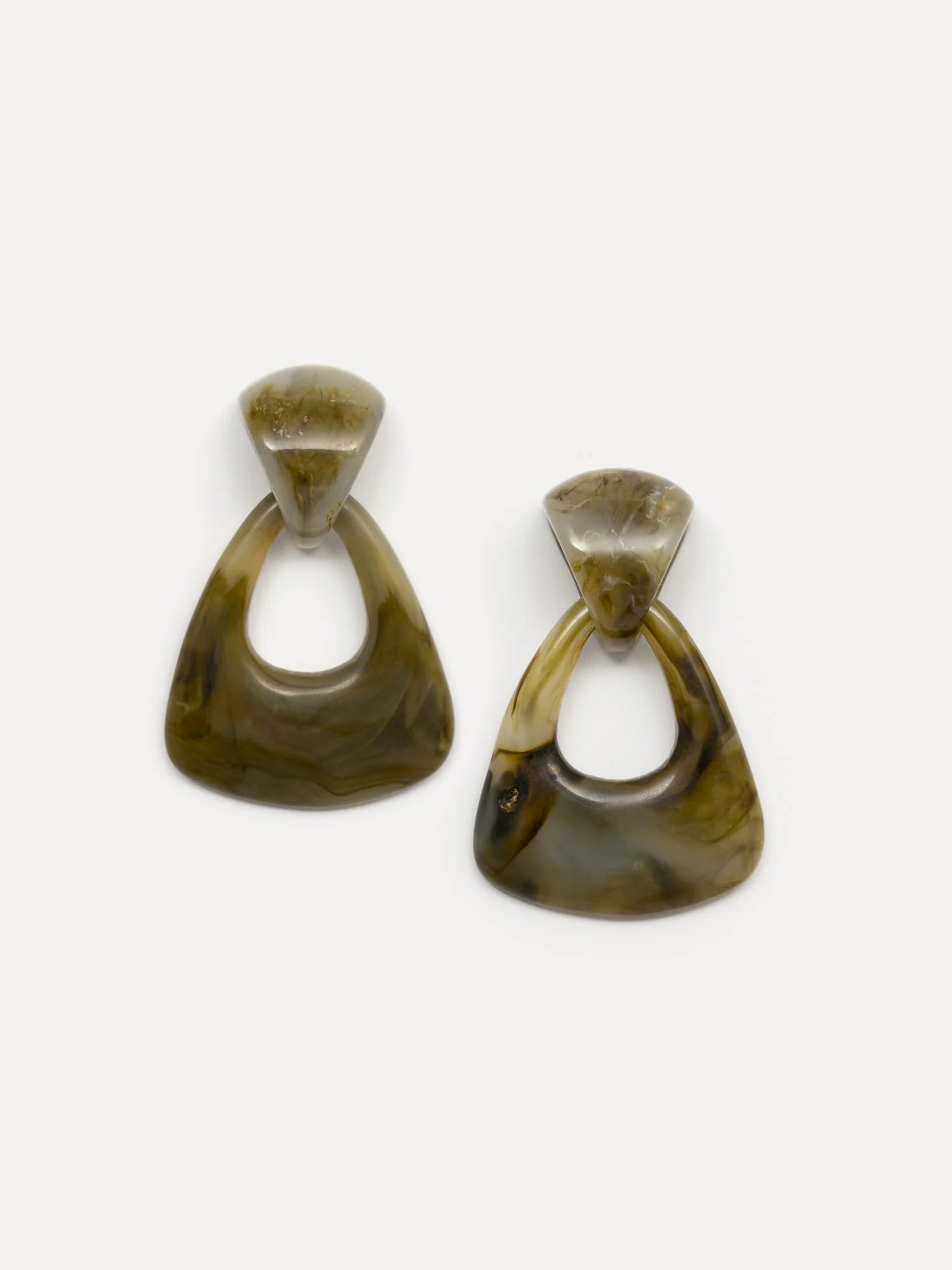 LES SOEURS oorbellen MEREL GREEN MARBLE