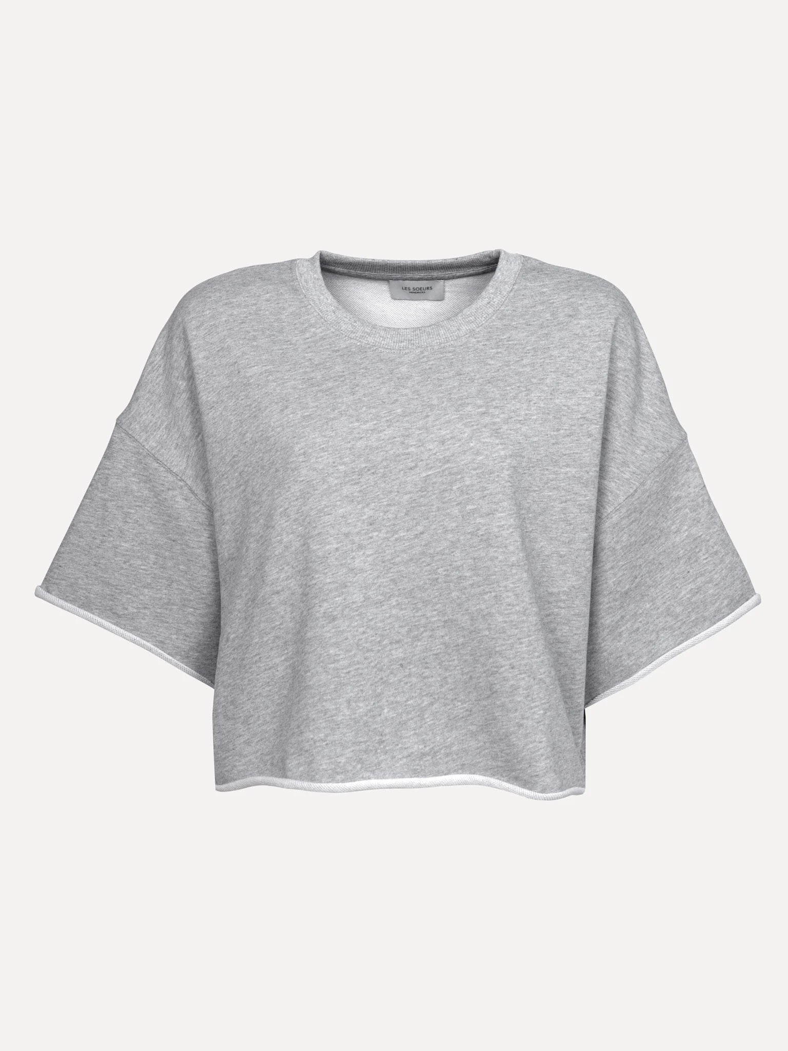 LUCIA shortsleeve sweat LIGHT GREY