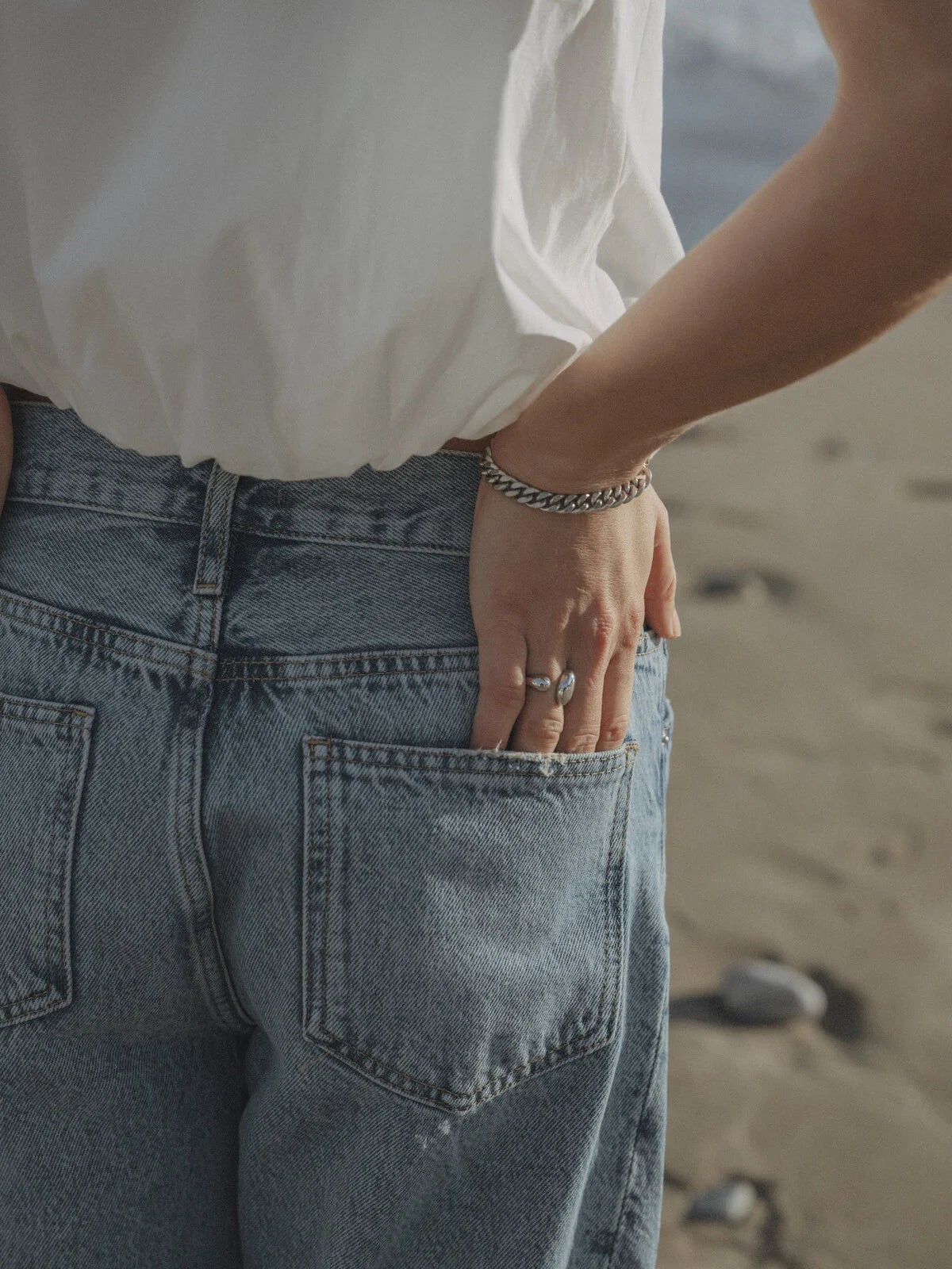 MERYL Balloon Jeans MID BLUE