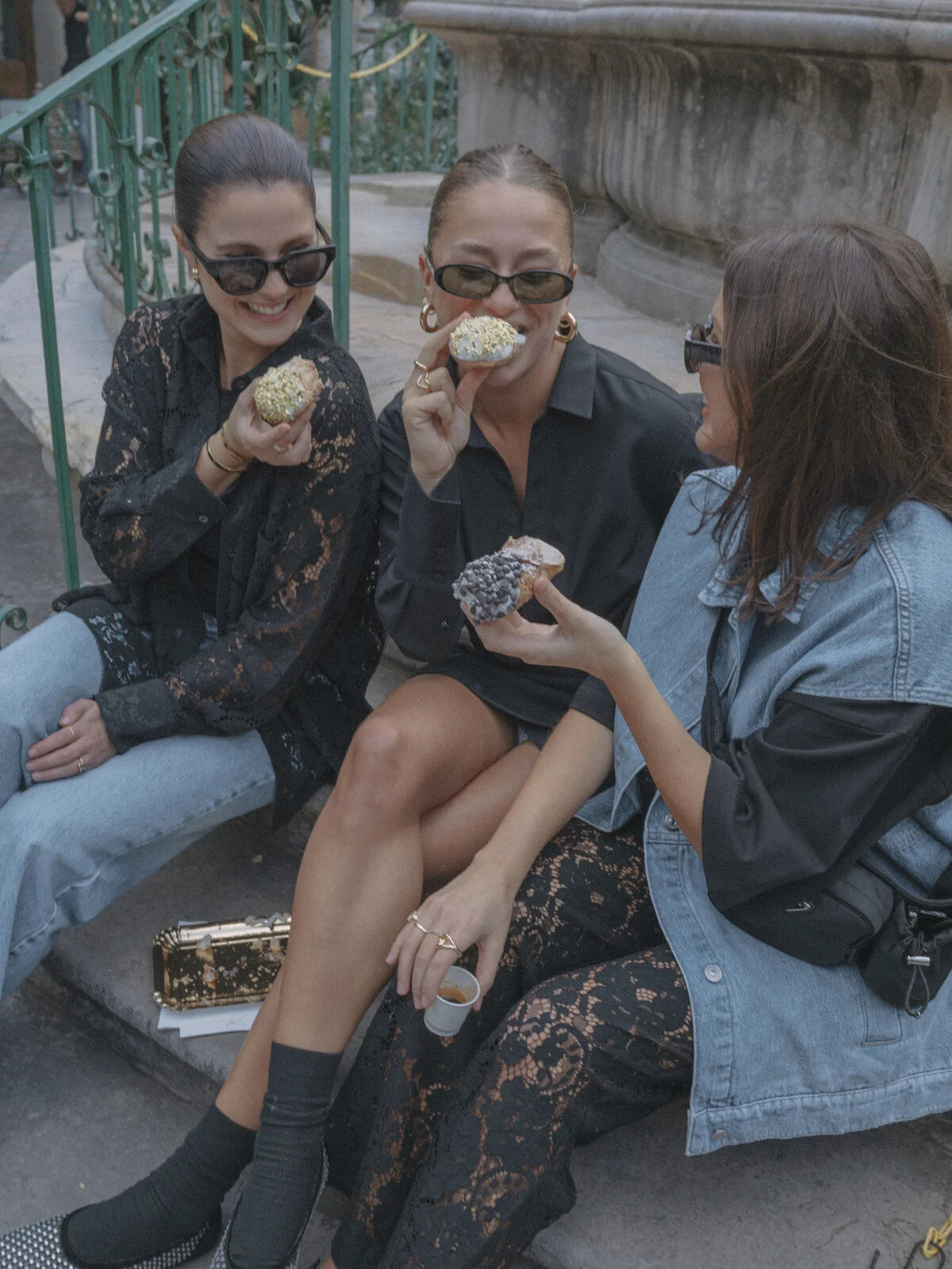 REVA lace trousers BLACK