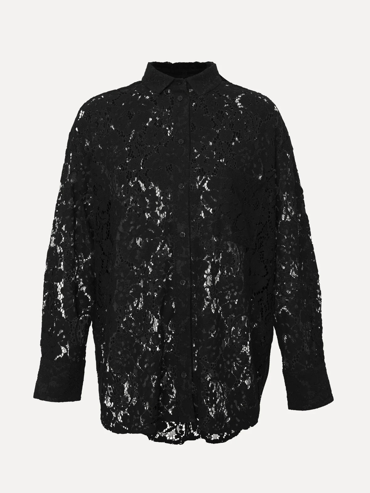 MERLE lace shirt BLACK