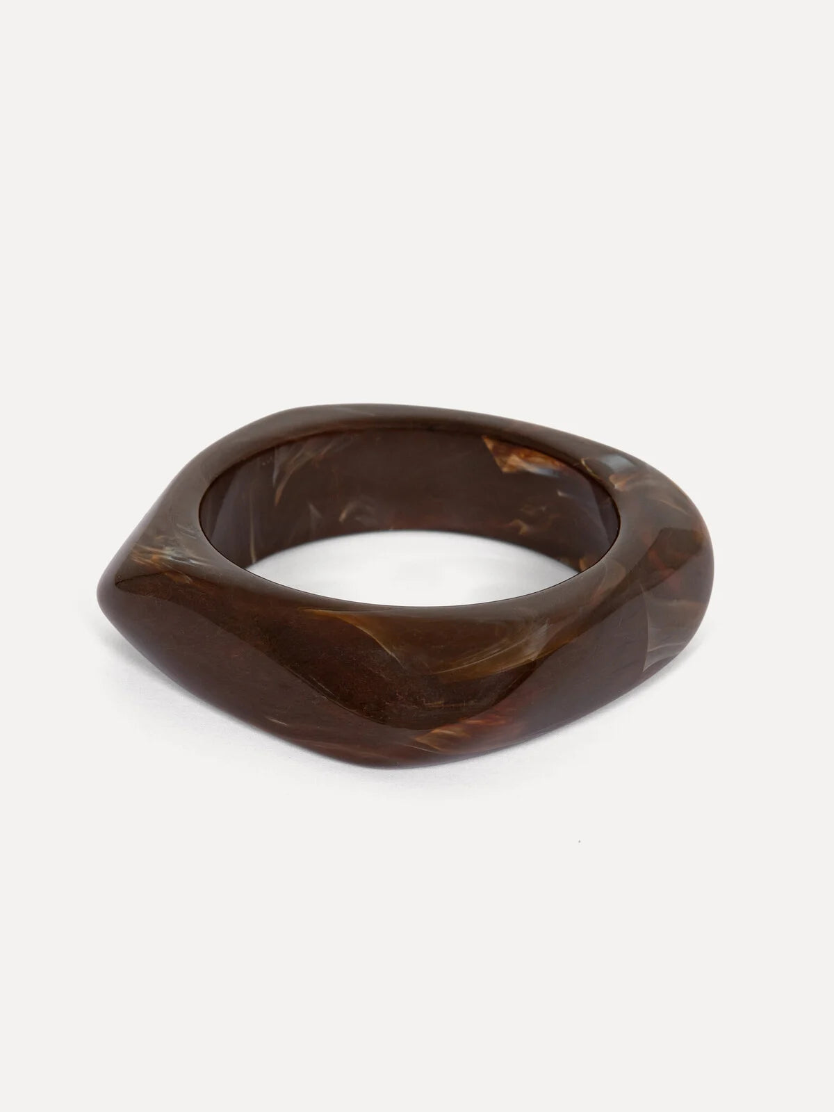 RESIN Bangle Rectangle Armband - Brown