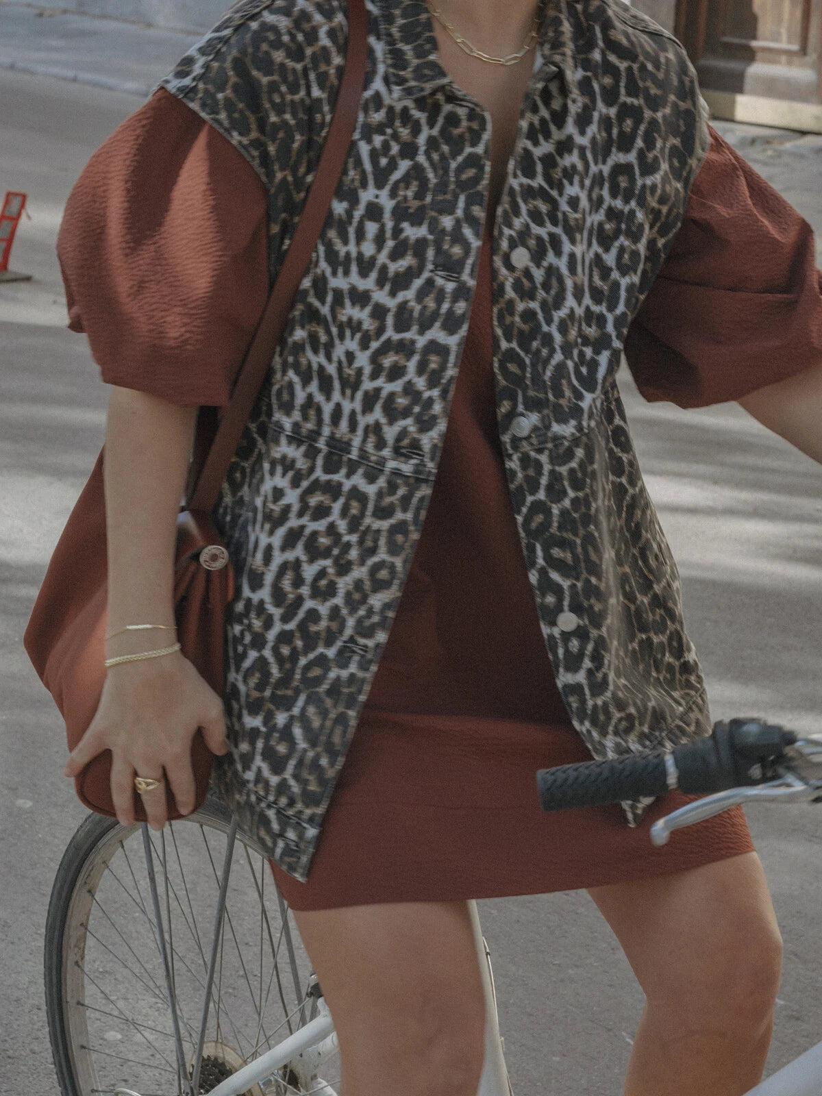 LOA Denim Sleeveless Jack Leopard