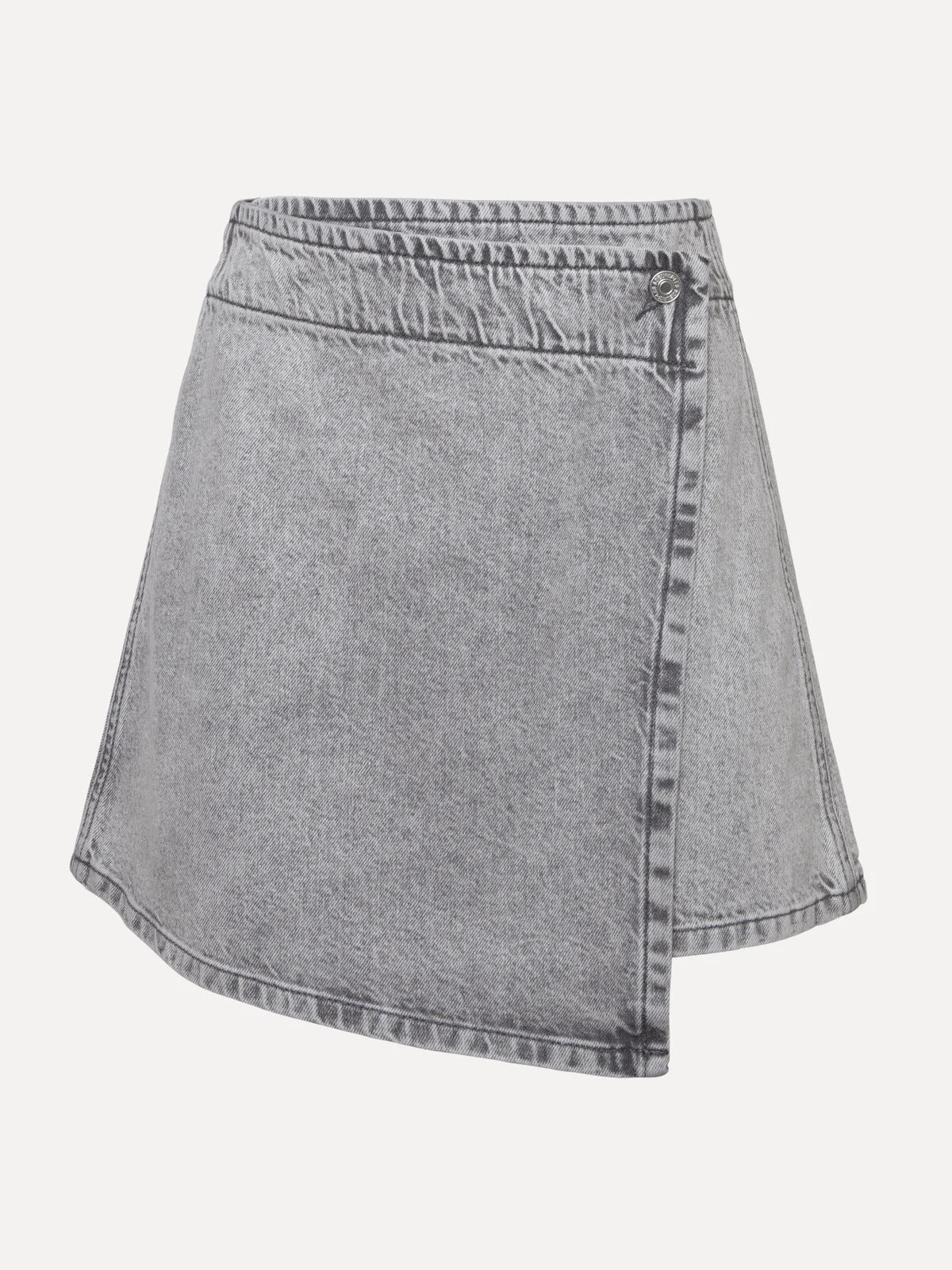 OLIVIA Mini Wrap Skirt GREY DENIM