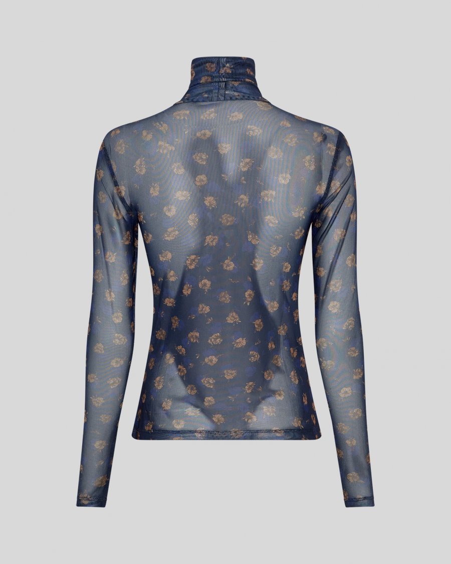 Ginie Illenora LS Top AOP - Mari Blue