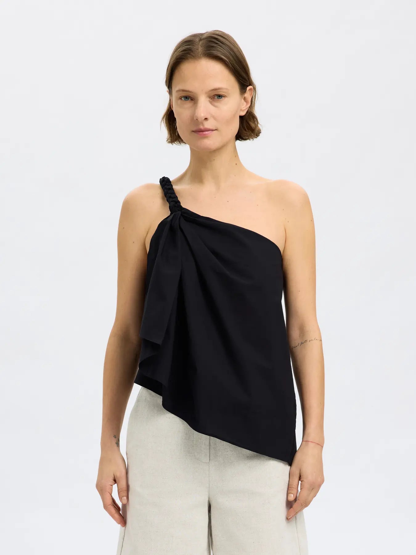 SLFESTHER One shoulder top Black