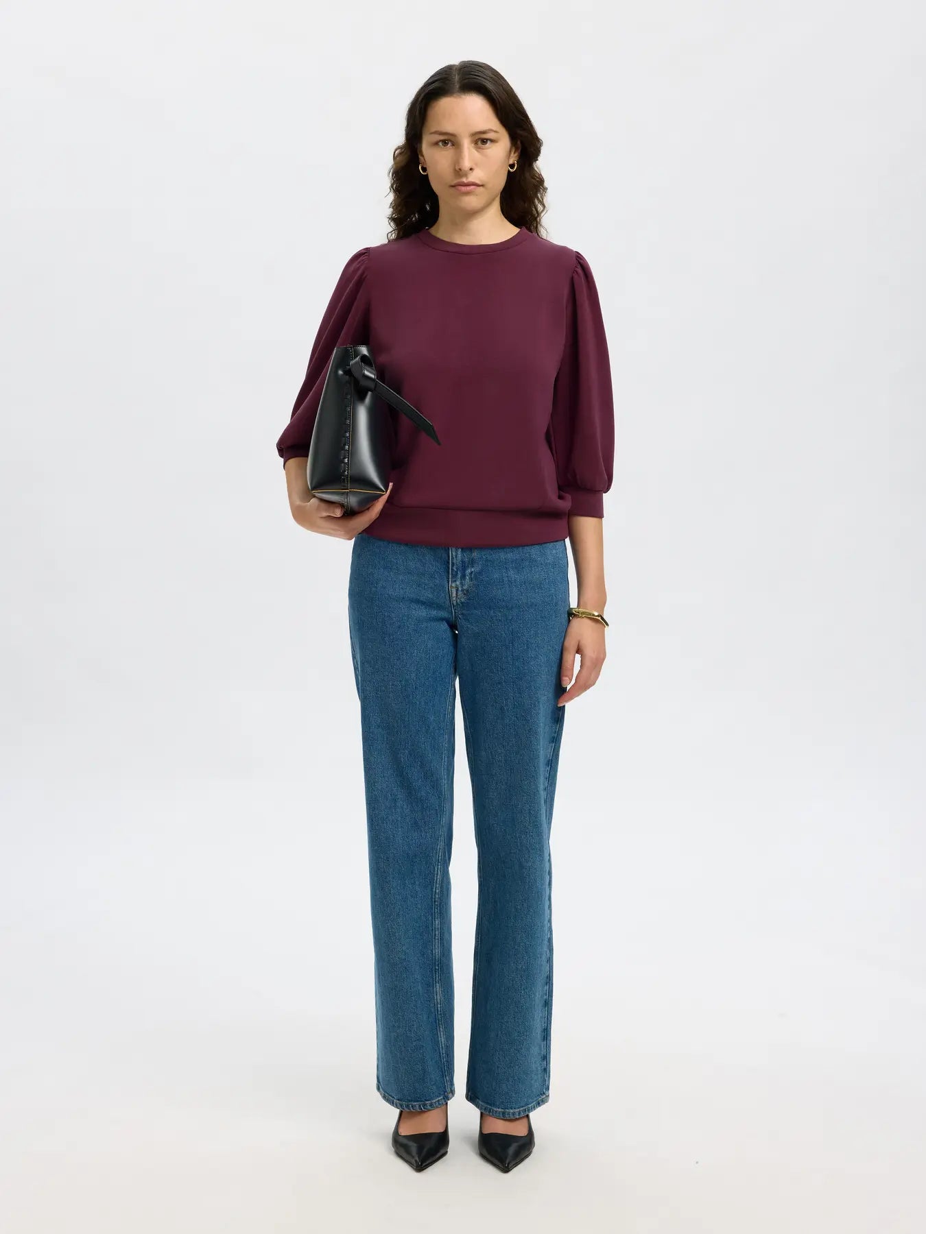 SLFTENNY 3/4 Sweat Top - Fig